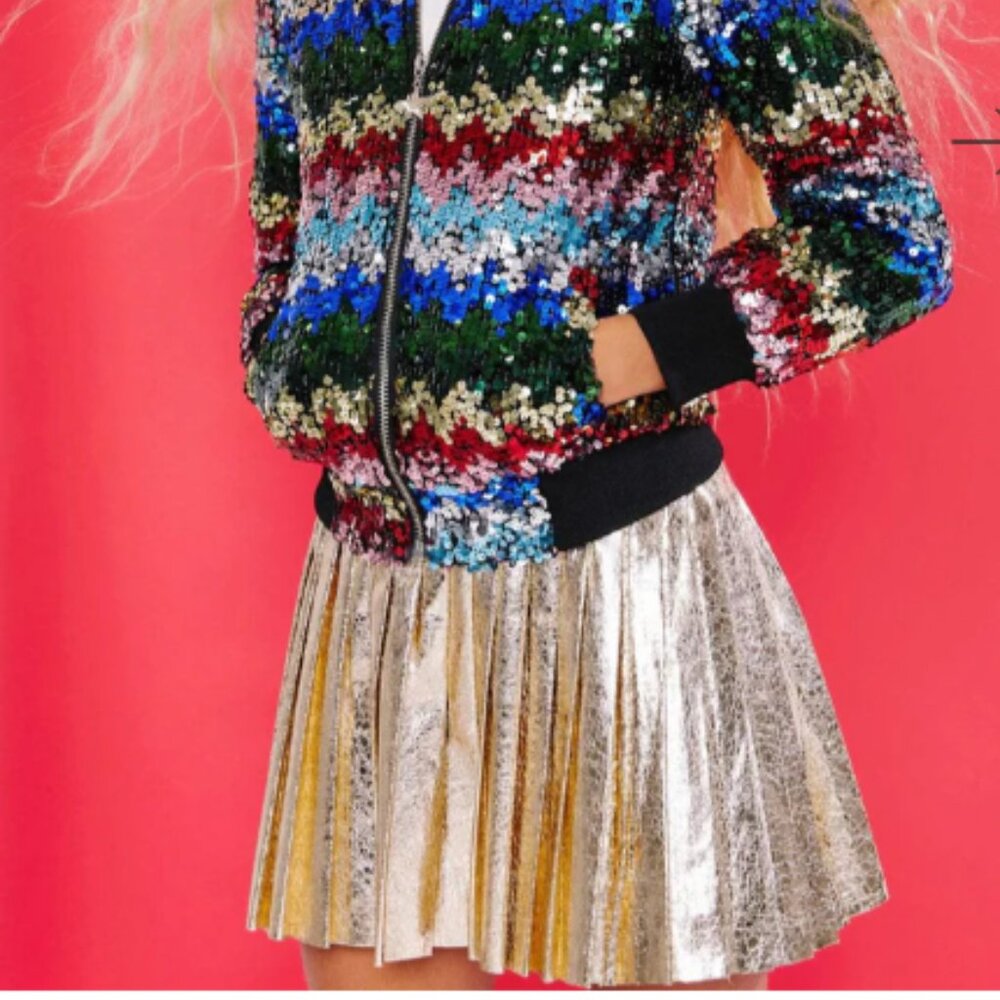 Lola and the Boys - Foil Pleated Skirt - Size 6 girls (NWT)